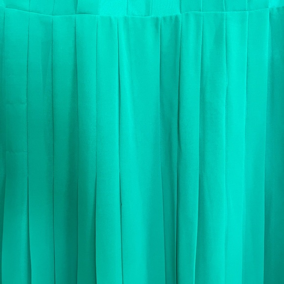 Talbots Size 6P Teal Pleated V-Neck Collared Short Sleeve Midi Dress - Picture 3 of 5